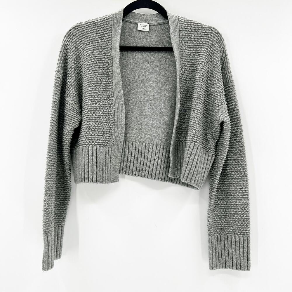 Abercrombie and‎ Fitch Grey Cropped Cardigan 2XS